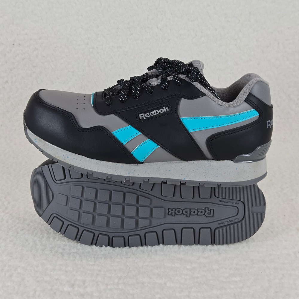 Reebok Harman‎ Womens RB982 Composite Toe Work Sneaker 9W Grey Teal EH SR 9